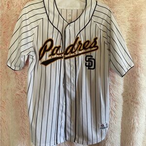 Adult White and Black Striped Padres Shirt